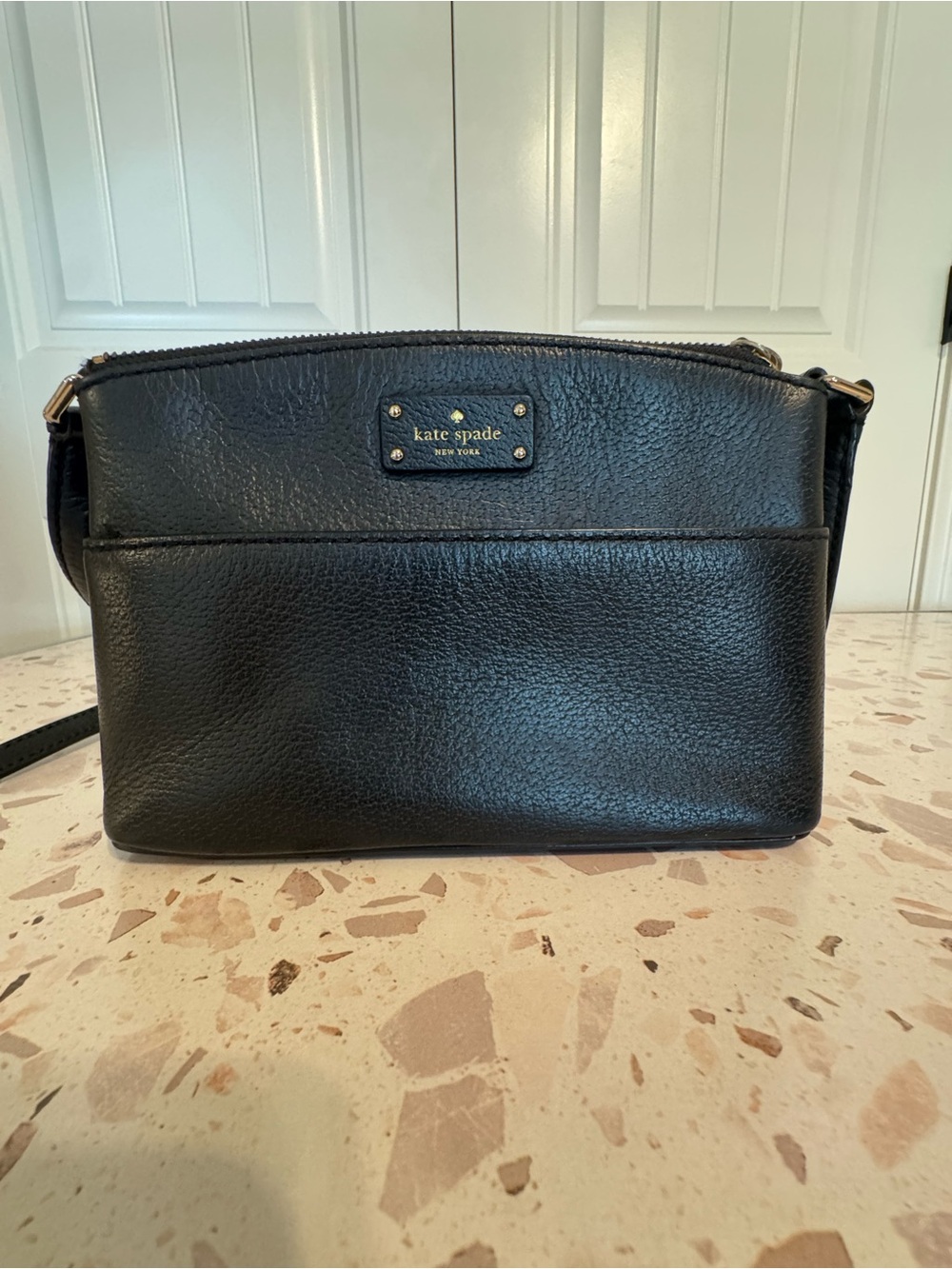 Kate Spade Black Leather Crossbody Bag with Gold Hardware - Picture 1 of 16